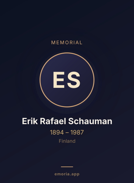 Memorial portrait of Erik Rafael Schauman