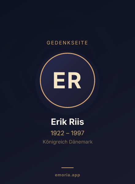 Gedenkportrait von Erik Riis