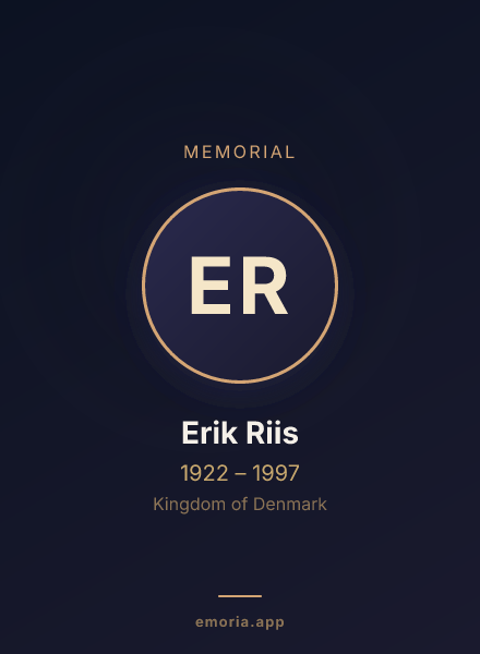 Memorial portrait of Erik Riis