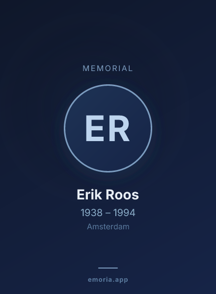 Memorial portrait of Erik Roos