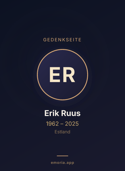 Gedenkportrait von Erik Ruus