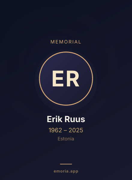 Memorial portrait of Erik Ruus