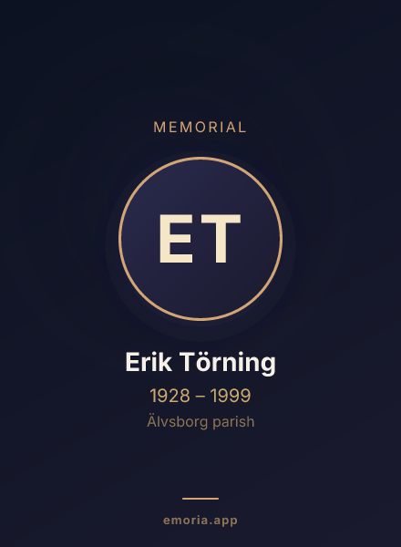 Memorial portrait of Erik Törning
