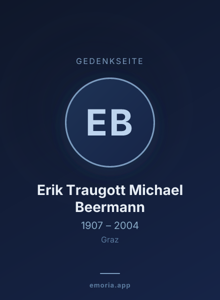 Gedenkportrait von Erik Traugott Michael Beermann