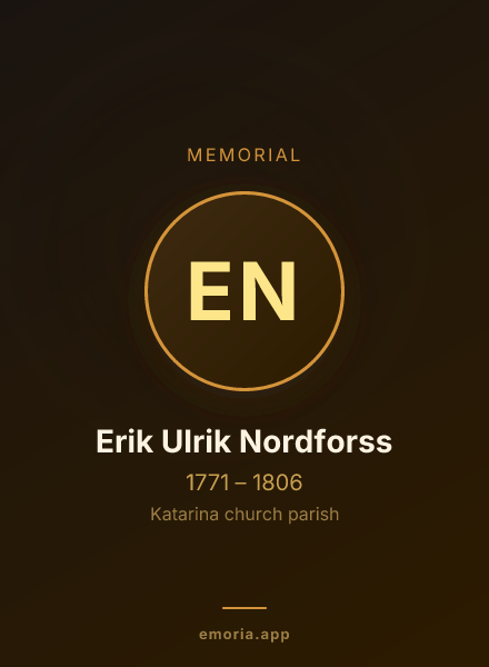 Memorial portrait of Erik Ulrik Nordforss