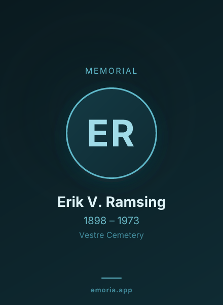 Memorial portrait of Erik V. Ramsing