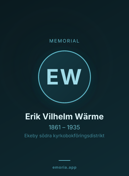 Memorial portrait of Erik Vilhelm Wärme