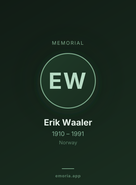 Memorial portrait of Erik Waaler