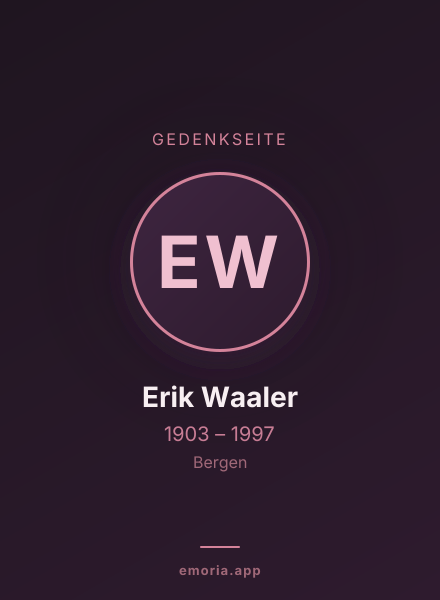 Gedenkportrait von Erik Waaler