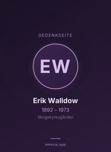 Gedenkportrait von Erik Walldow