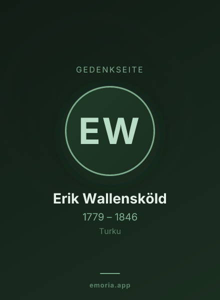 Gedenkportrait von Erik Wallensköld