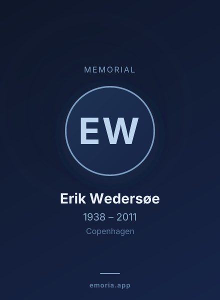 Memorial portrait of Erik Wedersøe
