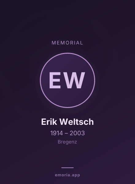 Memorial portrait of Erik Weltsch