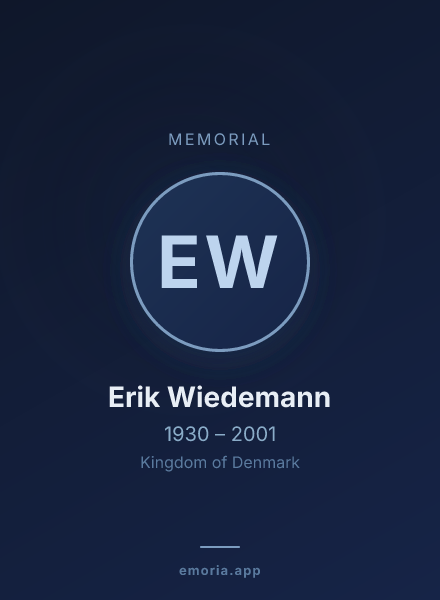 Memorial portrait of Erik Wiedemann