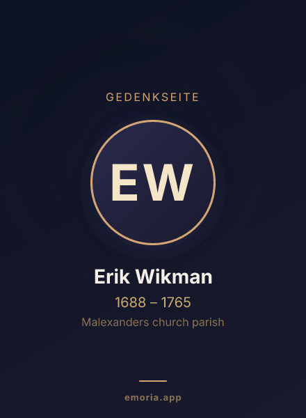 Gedenkportrait von Erik Wikman