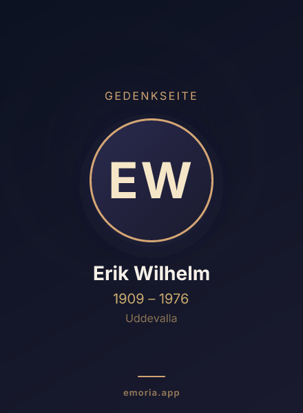 Gedenkportrait von Erik Wilhelm