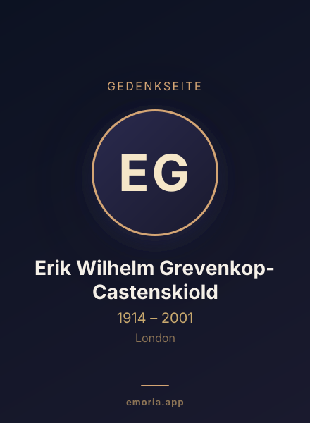 Gedenkportrait von Erik Wilhelm Grevenkop-Castenskiold
