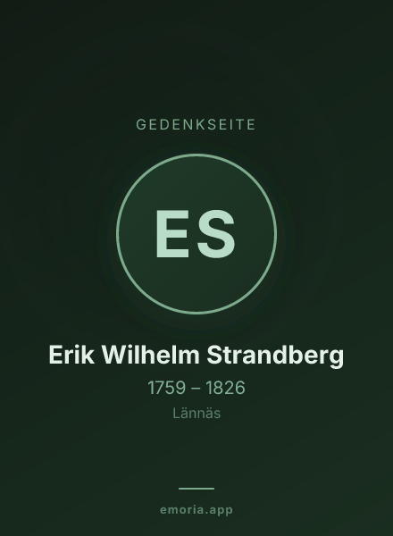 Gedenkportrait von Erik Wilhelm Strandberg