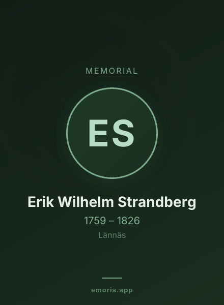 Memorial portrait of Erik Wilhelm Strandberg