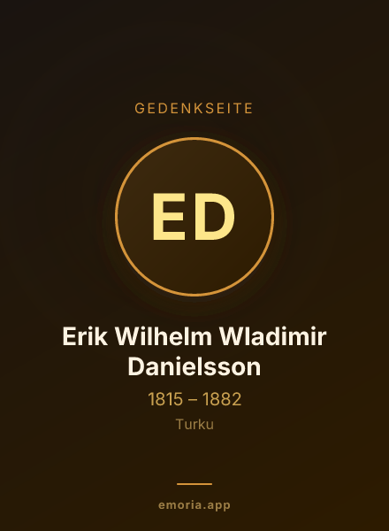Gedenkportrait von Erik Wilhelm Wladimir Danielsson