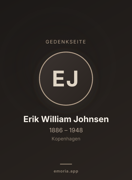 Gedenkportrait von Erik William Johnsen