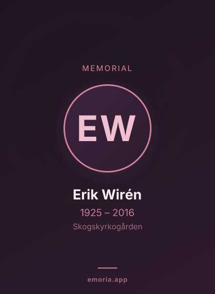 Memorial portrait of Erik Wirén