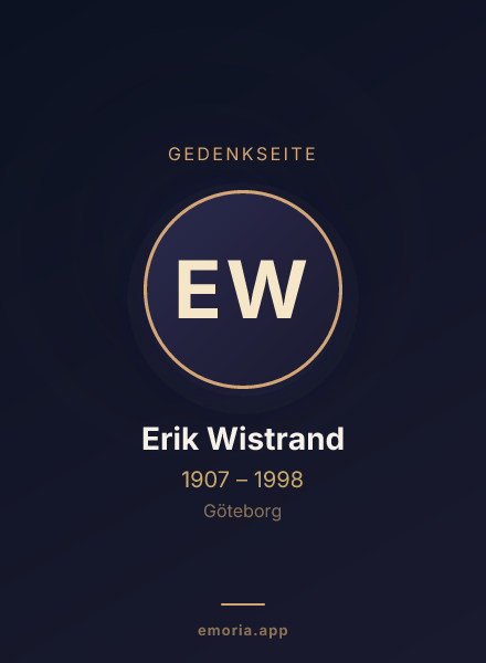 Gedenkportrait von Erik Wistrand