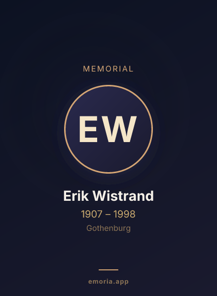 Memorial portrait of Erik Wistrand