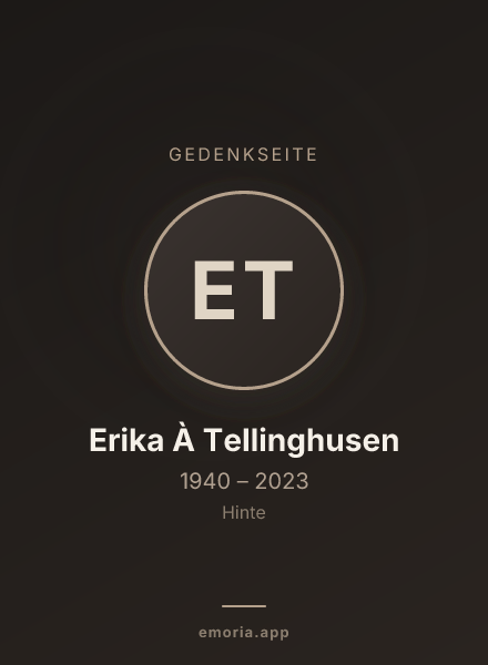 Gedenkportrait von Erika À Tellinghusen