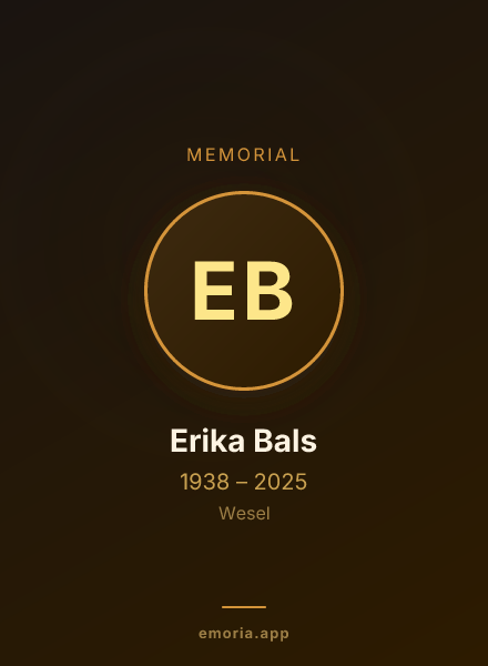 Memorial portrait of Erika Bals
