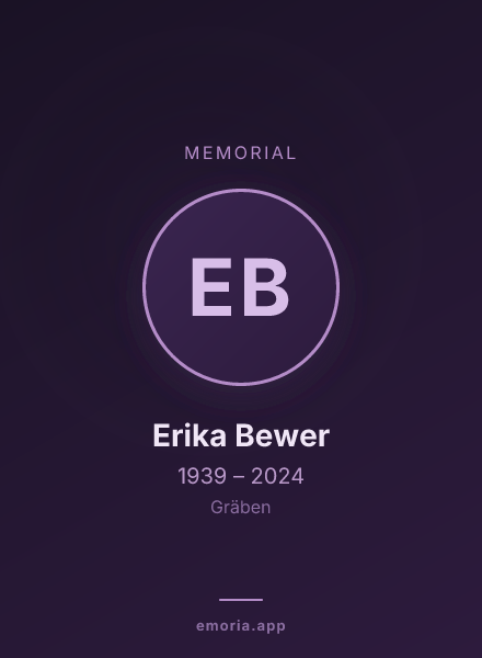 Memorial portrait of Erika Bewer