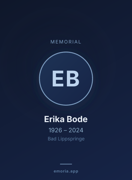 Memorial portrait of Erika Bode