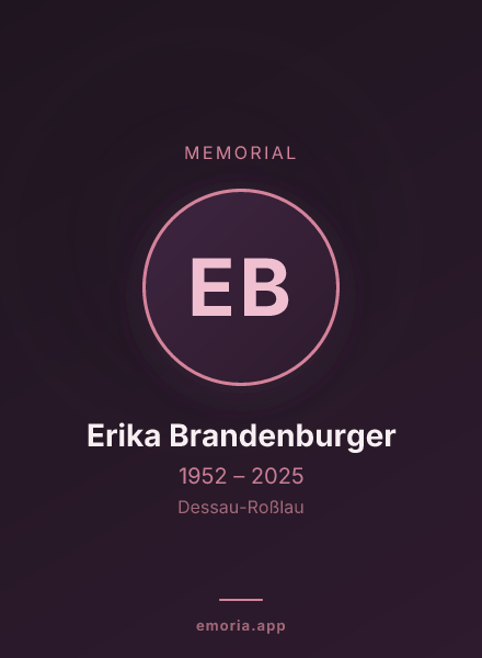 Memorial portrait of Erika Brandenburger