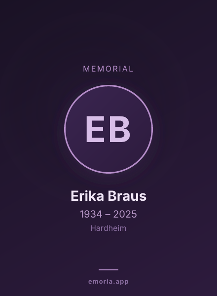 Memorial portrait of Erika Braus