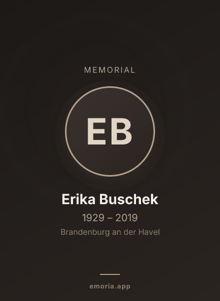 Memorial portrait of Erika Buschek