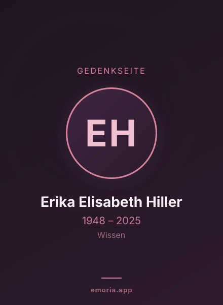 Gedenkportrait von Erika Elisabeth Hiller