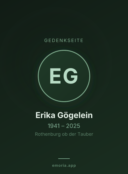 Gedenkportrait von Erika Gögelein