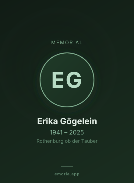 Memorial portrait of Erika Gögelein