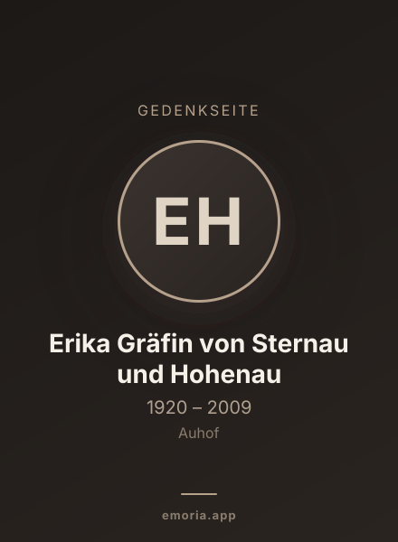 Gedenkportrait von Erika Gräfin von Sternau und Hohenau