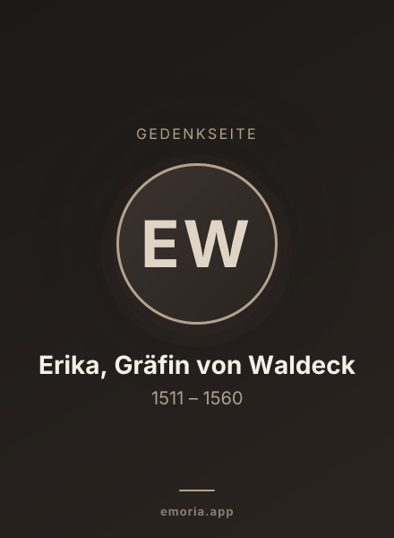 Gedenkportrait von Erika, Gräfin von Waldeck