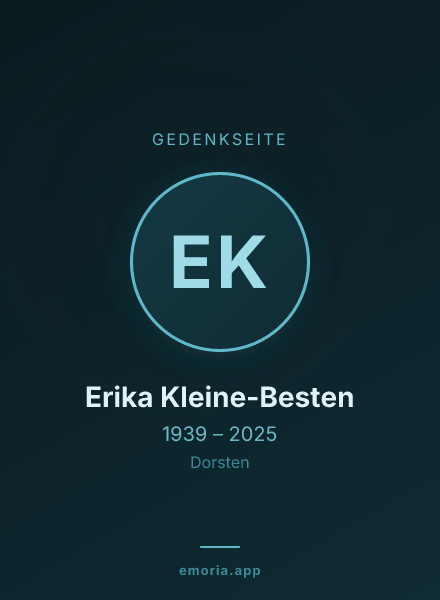 Gedenkportrait von Erika Kleine-Besten