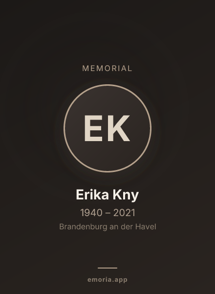 Memorial portrait of Erika Kny