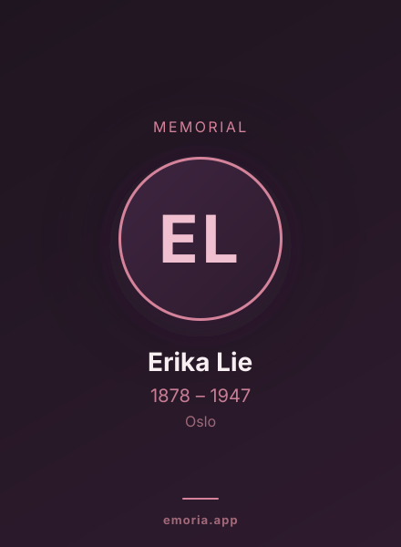 Memorial portrait of Erika Lie