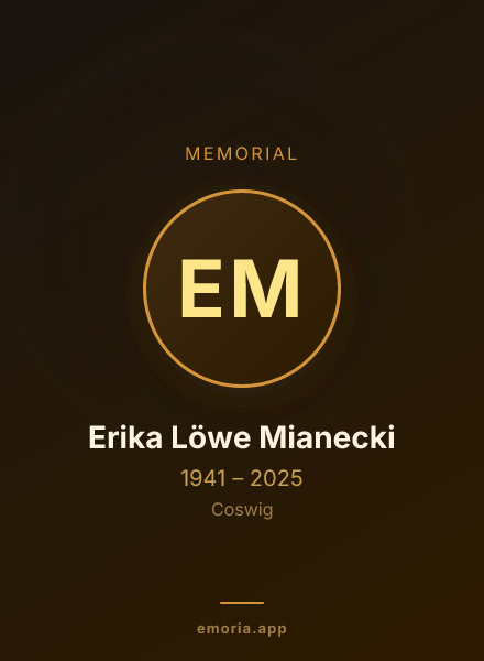Memorial portrait of Erika Löwe Mianecki