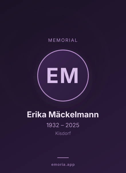 Memorial portrait of Erika Mäckelmann