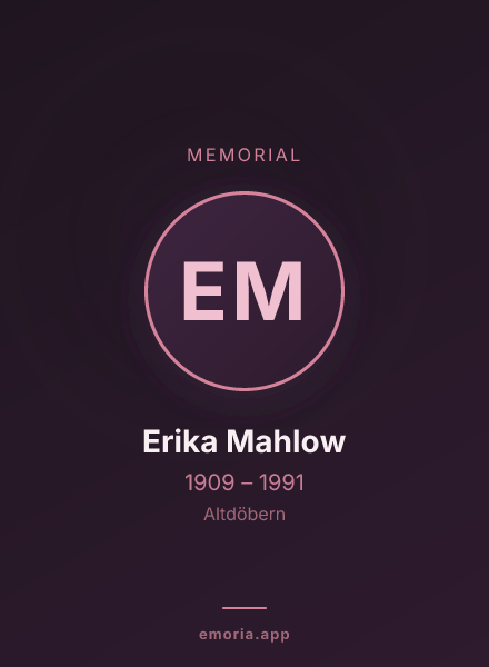 Memorial portrait of Erika Mahlow
