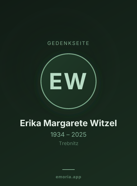 Gedenkportrait von Erika Margarete Witzel