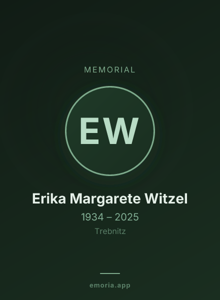 Memorial portrait of Erika Margarete Witzel
