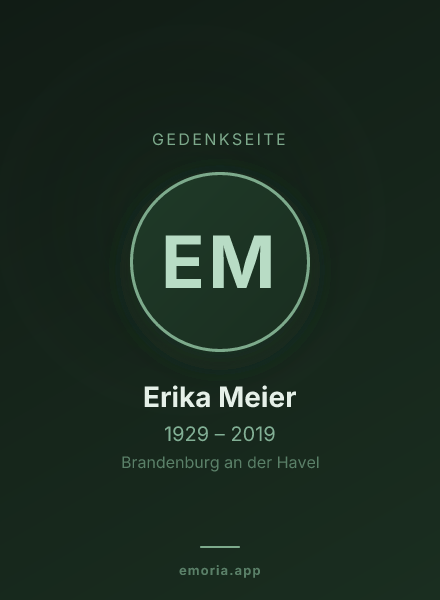 Gedenkportrait von Erika Meier
