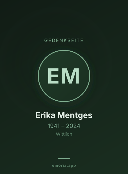 Gedenkportrait von Erika Mentges